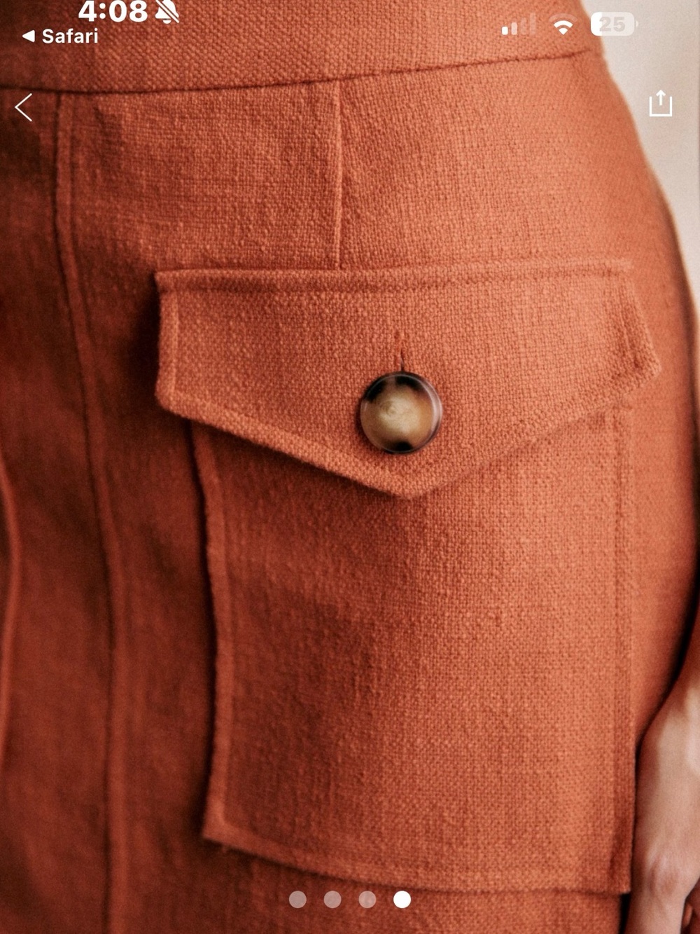 Sezane Gillyne Skirt Brick Orange Pocket mini Skirt - Picture 4 of 12